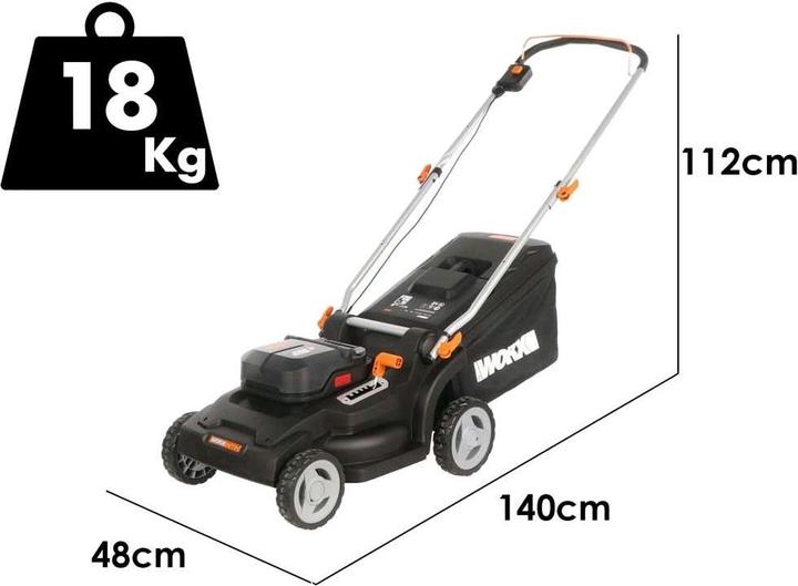 Produktbild Worx Akku-Rasenmäher WG745E (Akkubetrieb)