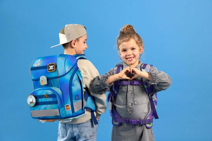 Actual product image Lässig Schulrucksack-Set Boxy, Grün / Blau (21 l)