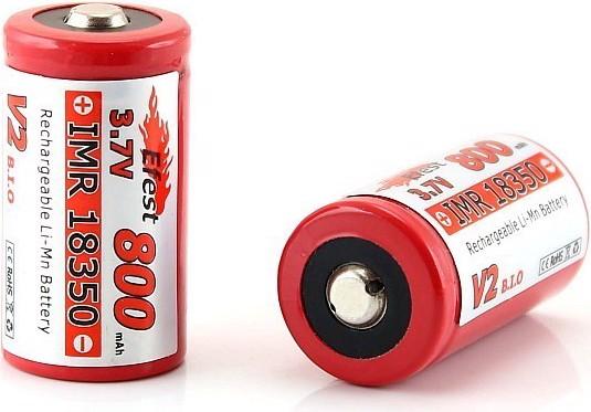 Actual product image Efest Akku IMR 18350 V2 (Pluspol erhöht) (18350, 800 mAh)