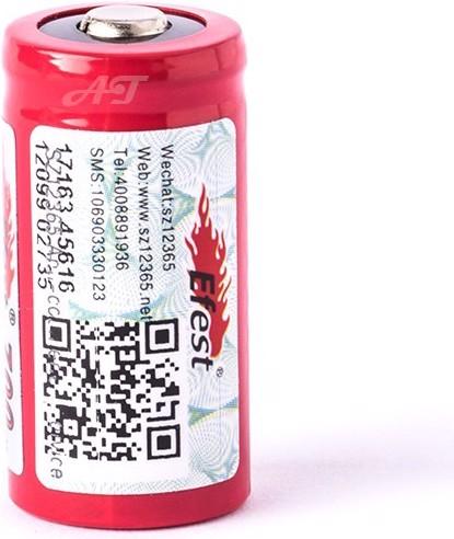 Actual product image Efest Akku IMR 16340 V2 (Pluspol erhöht) (16340, 700 mAh)