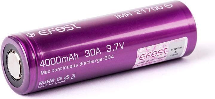 Actual product image Efest Battery IMR21700, 30A (1 pcs., 21700, 4000 mAh)