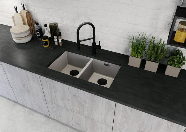 Actual product image Blanco Satin gold drain and overflow set for double basin (Sink accessories)