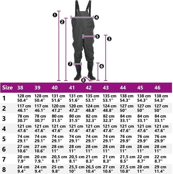 Actual product image VidaXL Waders with boots (Frequency band 38 (2600 MHz))