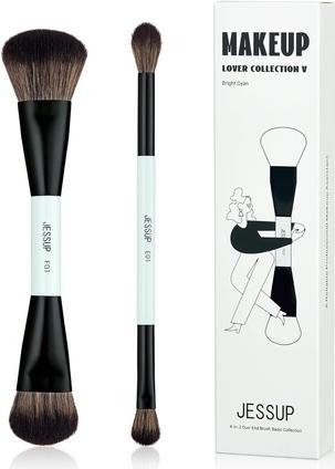 Jessup Makeup Pinsel Set Double Ended Brushes für Foundation Contour Dual Eye Blending Multi-function (Foundation)