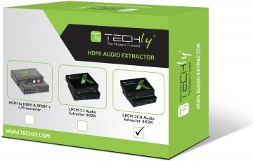 Produktbild Techly HDMI Audio-Extractor auf LPCM 2CH 3D (0.08 m, HDMI)