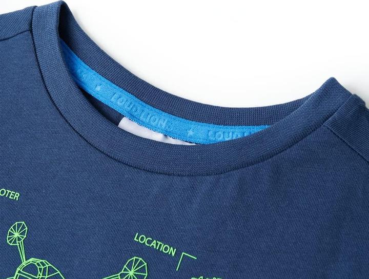 Immagine prodotto VidaXL Maglietta per bambini blu scuro 104,Materiale: 100 (104)