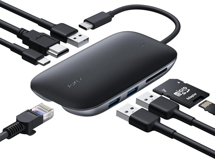 Immagine prodotto Aukey I/O-HUB USB3 3 PORTE CB-C71/LLTSN1001018 (USB-C, 8 Porti)
