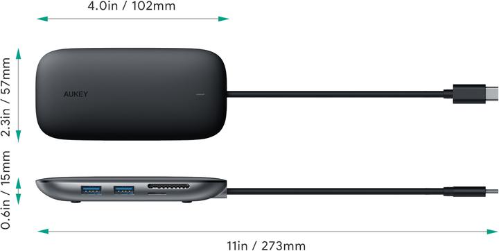 Immagine prodotto Aukey I/O-HUB USB3 3 PORTE CB-C71/LLTSN1001018 (USB-C, 8 Porti)