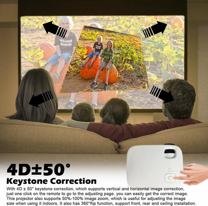 Produktbild Tecdigbo 4K Bluetooth-Projektor mit 4D Keystone-Korrektur (4K, 9500 lm)