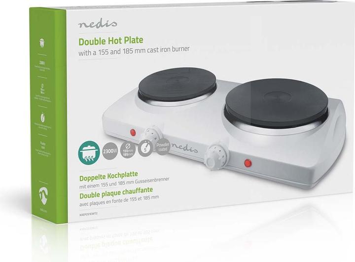 Image du produit Nedis Plaque chauffante électrique | Zone de cuisson : 2 | 2300 W | Protection contre la surchauffe |