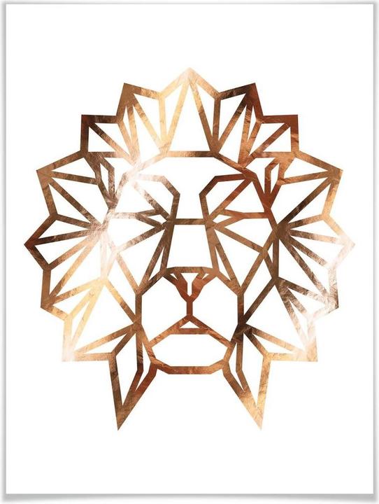 Produktbild Trenddeko Origami Löwenkopf - Kupferoptik (120 x 150 cm)