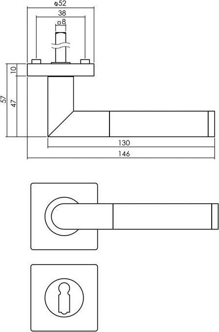 Image du produit Intersteel Garniture à rosette 0023.169510 Acier inoxydable sw rond SK/OL DIN gauche / droite D/D (Garniture de porte)