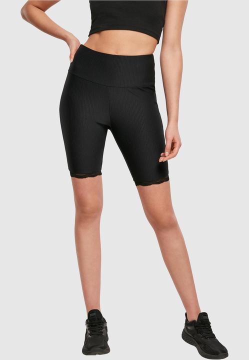Image du produit Urban Classics Ladies High Waist Rib Lace Hem Cycle Shorts (M)