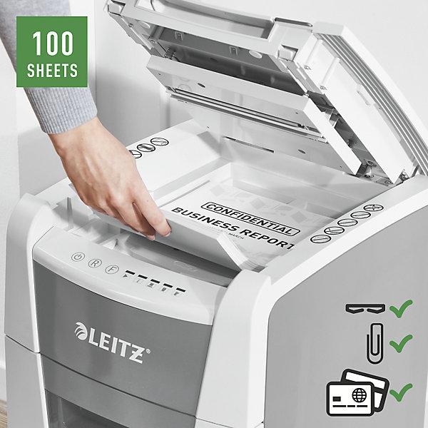 Produktbild Leitz Aktenvernichter IQ Autofeed Small Office 100 Partikelschnitt 34 l (Partikelschnitt)