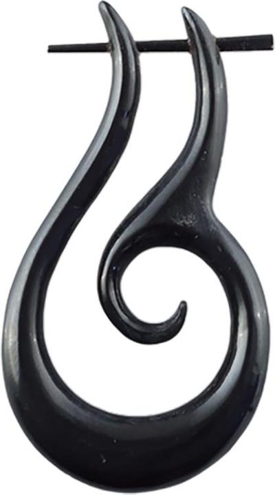Star Piercing Ohrring Spiralentropfen aus Wasserbüffelhorn (Organisch, ohne Messing)