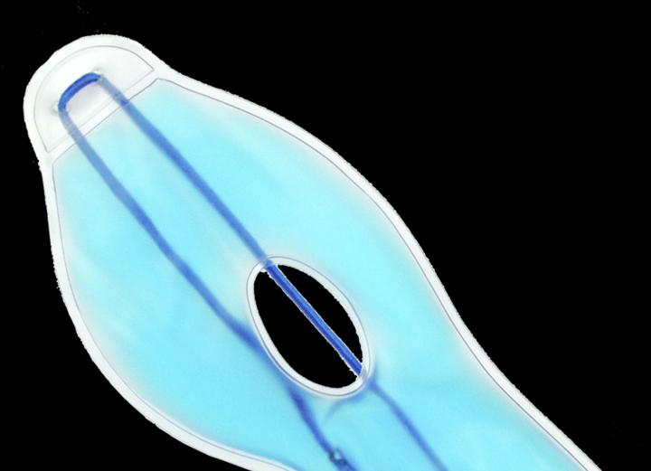 Actual product image Relaxation mask blue Dimensions: 19 x 9 cm