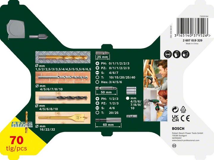 Produktbild Bosch Zubehör X-Line-Titanium Bohrer- und Schrauber-Set, 70-teilig (9 mm, 9.5 mm, 10 mm, 6 mm, 6.5 mm, 7 mm, 7.5 mm, 8 mm, 8.5 mm, 3 mm, 3.5 mm, 4 mm, 4.5 mm, 5 mm, 5.5 mm, 1.5 mm, 2 mm, 2.5 mm)