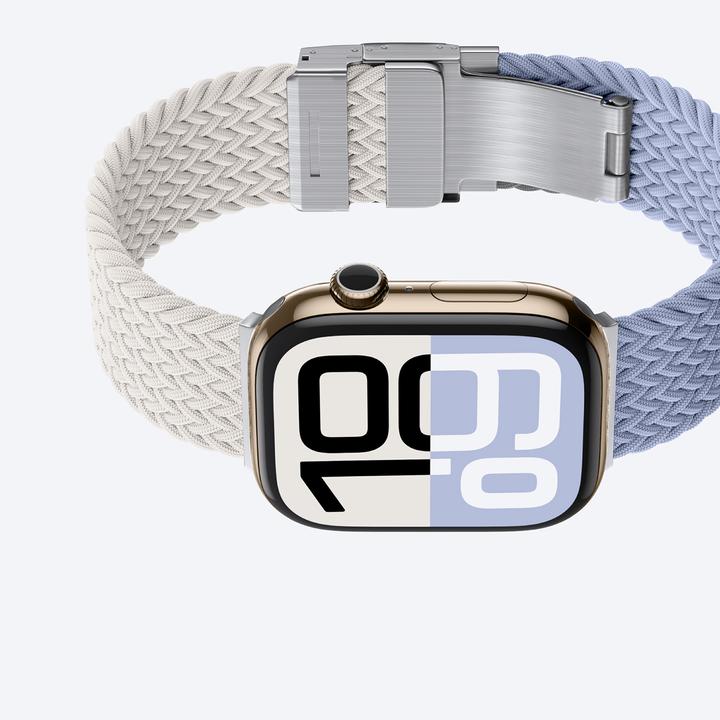 Image du produit Amazingthing 2er-Set Blend Band für Apple Watch 45/46/49 mm – Space Blue/Stellar (Acier inoxydable, Nylon)