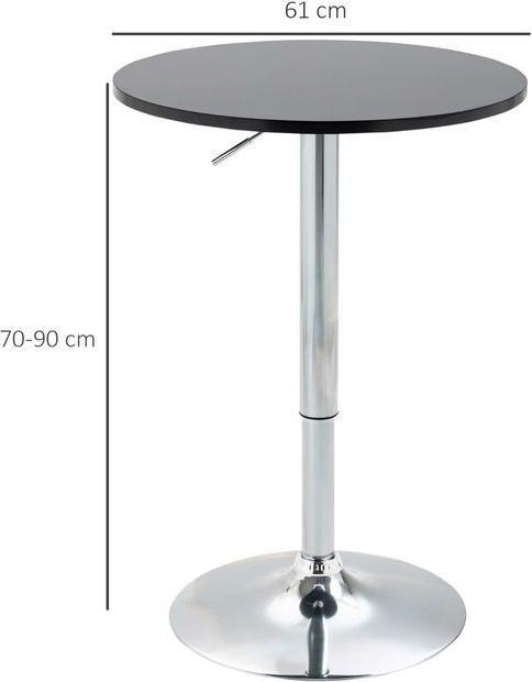 Produktbild Swisshandel24 Stehtisch, höhenverstellbar Stahl Schwarz Ø61 x 70-97 cm