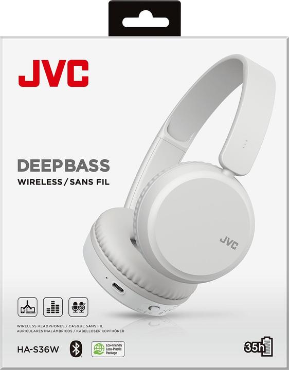 Actual product image JVC HA-S36W-W-U (No noise cancelling, 35 h, Wireless)