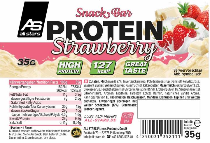 Immagine prodotto All Stars Barretta proteica (35G) (Fragola, 1 pz., 35 g)