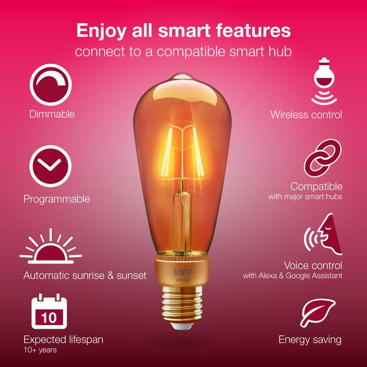 Produktbild Innr Smart Bulb filament vintage (E27, 4.20 W, 390 lm, 2 x, F)
