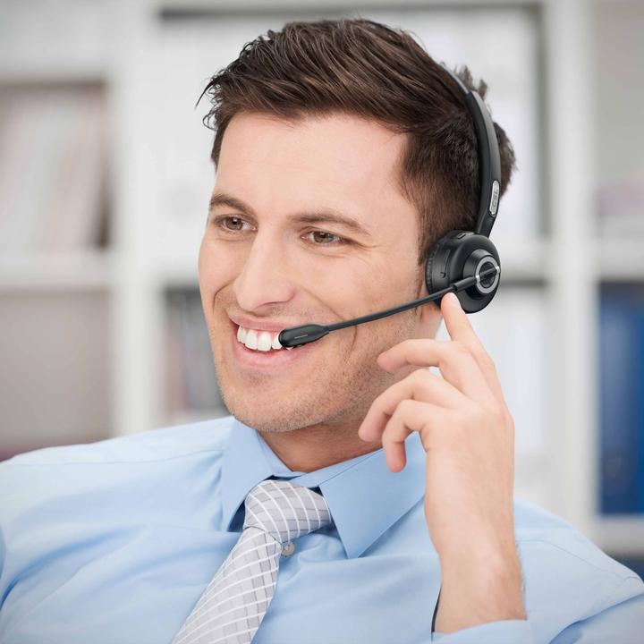 Produktbild CSL Kabelloses Headset mit Ladestation, Wireless Mono Headset, flexibles Mikrofon, Rauschunterdrückung (Kabellos)