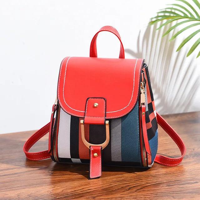 Image du produit Only-Bags.Store Sac à dos Splice en cuir PU à carreaux sac à dos multifonctionnel sac à dos adolescent sac d'école