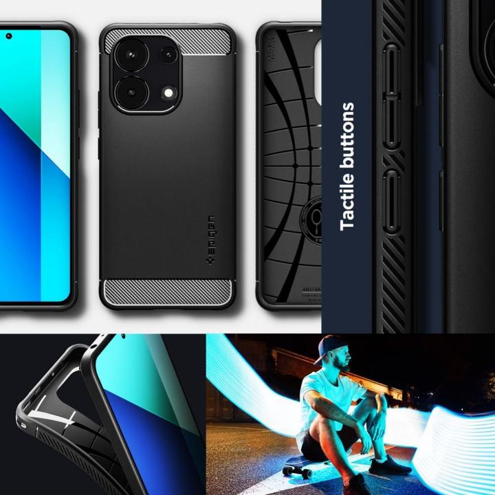 Actual product image Spigen Rugged Armor case for Xiaomi Redmi Note 13 4G / LTE - matte black (Xiaomi Redmi Note 13 4G)