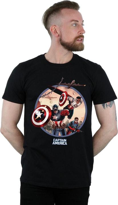 Produktbild Captain America And Falcon In Battle TShirt (M)