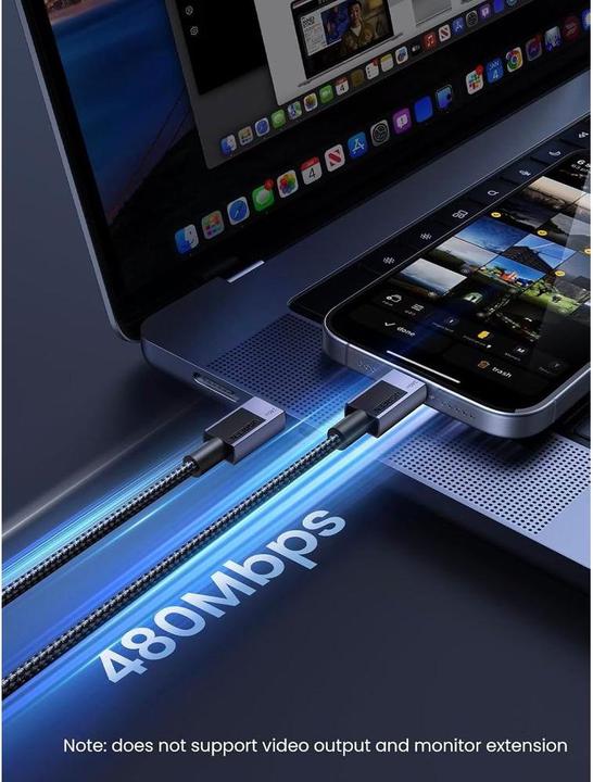 Actual product image Ugreen USB C — USB C (2 m, USB 2.0)