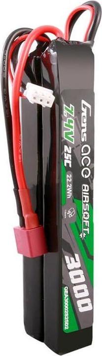 Produktbild Gens Ace 25C 3000mAh 2S2P 7.4V Saddle Airsoft Gun Lipo Battery with Mini Deans(T) Plug (7.40 V, 3000 mAh)