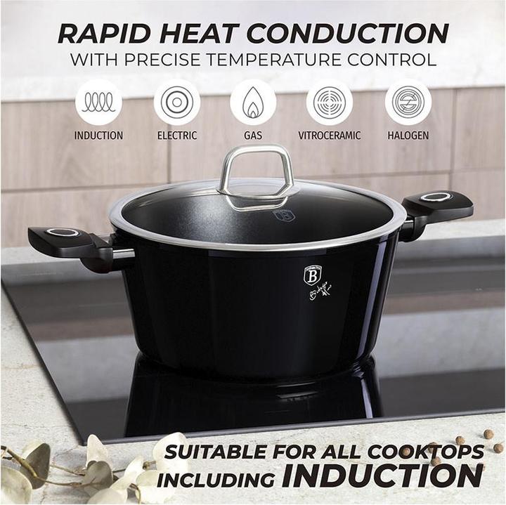 Immagine prodotto BerlingerHaus Haus 15-teiliges Kochgeschirr-Set Black Vantage Collection (Set di pentole e padelle da cucina, Alluminio)