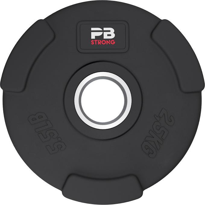 Perform Better Disque d'haltères à 3 poignées caoutchouté noir (pcs) (1 x 2,5 kg)