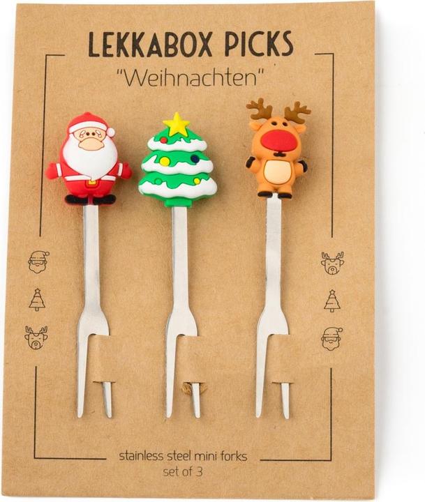 Produktbild Lekkabox Edelstahl Piekser 3er Set Weihnachten
