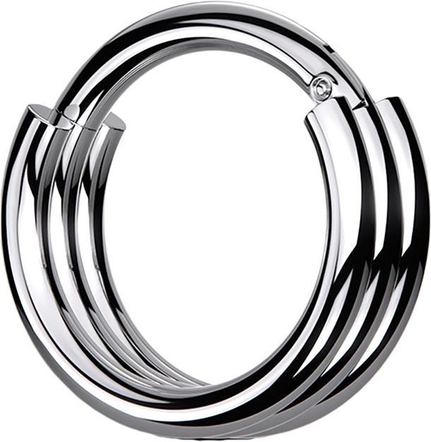 Star Piercing Micro Segmentring klappbar silber drei Reifen (Chirurgenstahl 316L, ohne Messing)