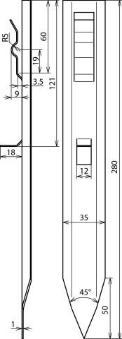 Productafbeelding Dehn Verzinkte afstandhouder 280mm 290002 voor ronde en platte lat. (HKL 320) (280 mm)