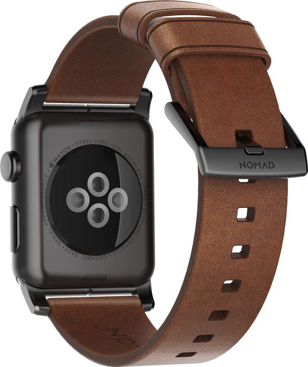 Nomad Modern Connector Strap (44 mm, Leder, Edelstahl)