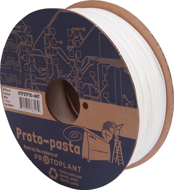Image du produit Proto-pasta Filament HTPLA opaque Blanc 1.75mm 1000g (TPLA, 1.75 mm, 1000 g, Blanc)