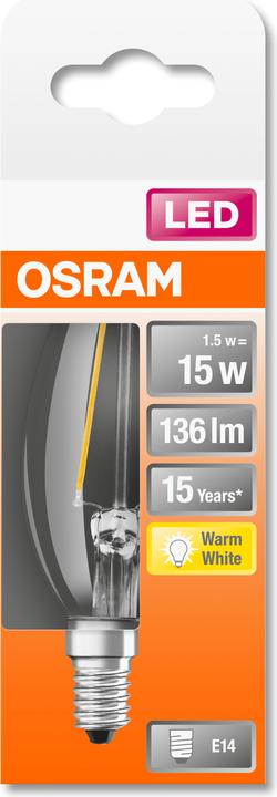 Actual product image Osram Star Classic B (E14, 15 W, 136 lm, 1 x, F)