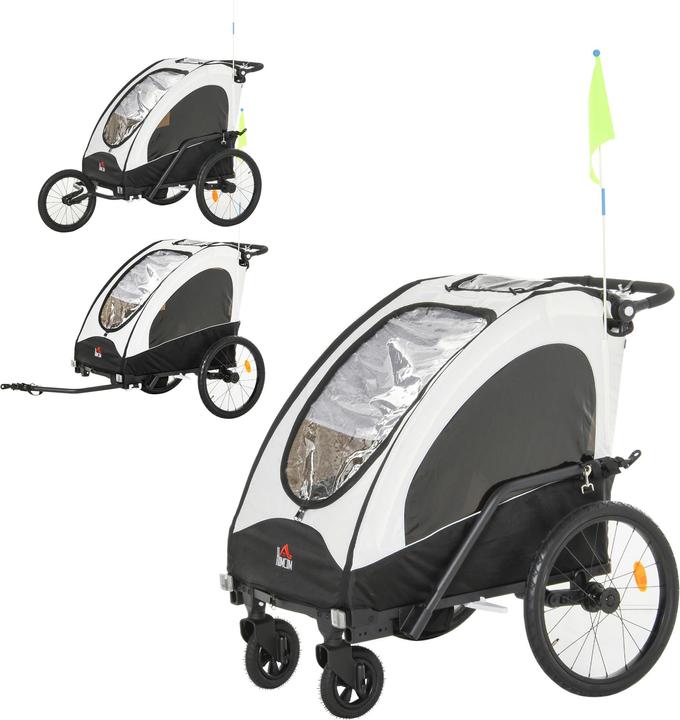 Produktbild Homcom 2 in 1 Fahrradanhänger für 2 Kinder