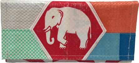 Image du produit Bekos Upcycling - Portefeuille femme en sacs recyclés Patchwork Elephant