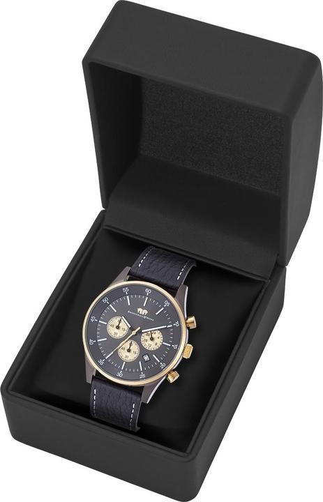 Immagine prodotto Cronografo da uomo Goodwill in vera pelle nera - 29870 (Cronografo, 43 mm)