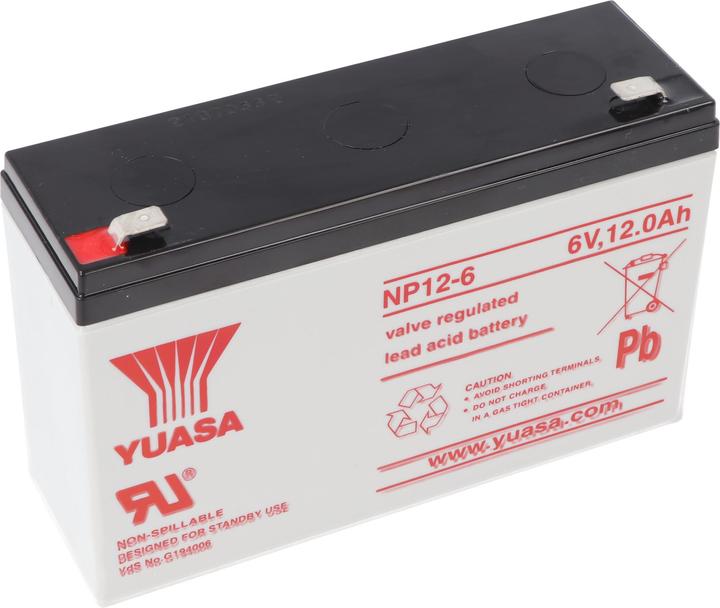 Image du produit Yuasa Akku NP12-6, mit Faston Steckkontakt 6,3mm breite (6 V, 12 Ah)