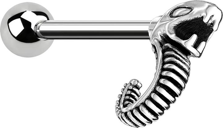 Star Piercing Micro Barbell silber Schlange (Chirurgenstahl 316L, Messing)