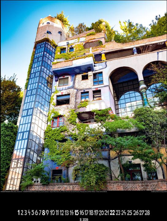Produktbild Grosser Hundertwasser Architektur Kalender 2026 (65 x 49 cm, Harter Einband, Deutsch)