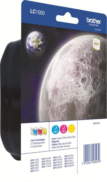 Actual product image Brother LC-1000 Rainbow Pack C/M/Y (M, C, G)