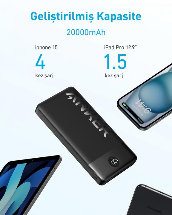 Actual product image Anker POWER BANK USB 20000MAH BLACK/POWERCORE II A1367G11 (20000 mAh, 15 W, 72 Wh)