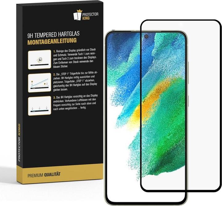 Produktbild Protectorking 1x echtes Tempered 9H Panzerhartglas 3D KLAR (1 Stück, Samsung Galaxy S21 FE)