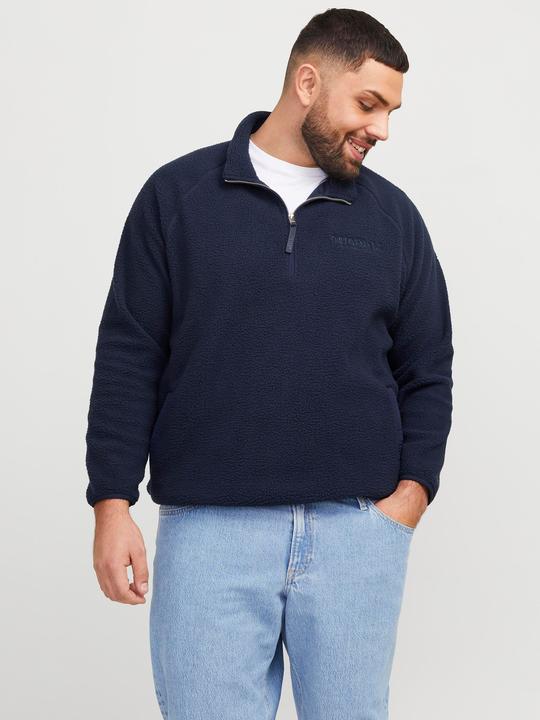 Actual product image Jack & Jones Plus Size Unicoloured Fleece Sweatshirt Fleece Sweatshirt (7XL)